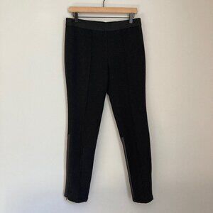 Emerson Fry Pants Womens 4 Black Ponte Pencil Faux Leather Minimalist Capsule